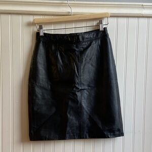 Black Leather Pencil Skirt